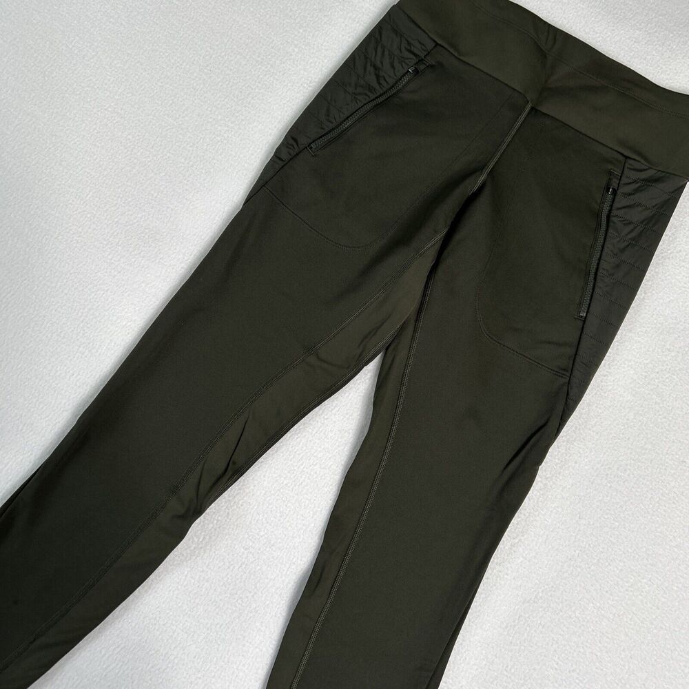 Athleta Women's Size XSP Peak Hybrid Fleece Tight Pants Pull On Green 511126